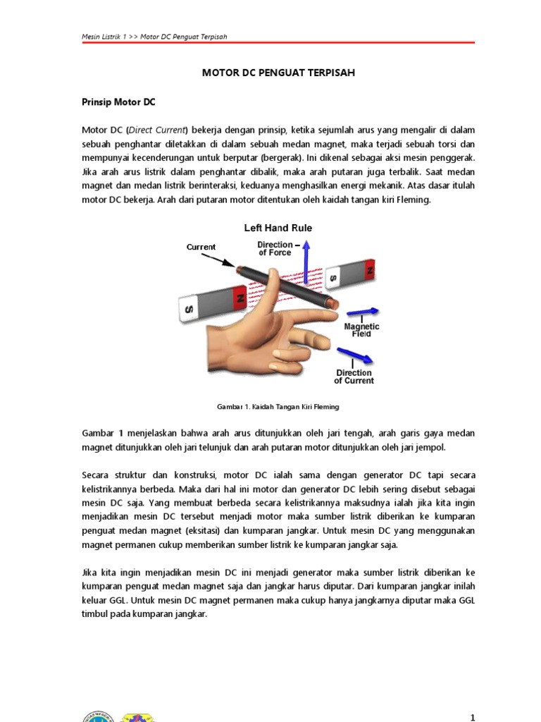 MOTOR DC PENGUAT TERPISAH