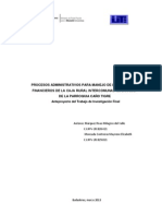 Procesos Administrativos Para Manejo de Los Recursos Financieros de La Caja Rural Intercomunal
