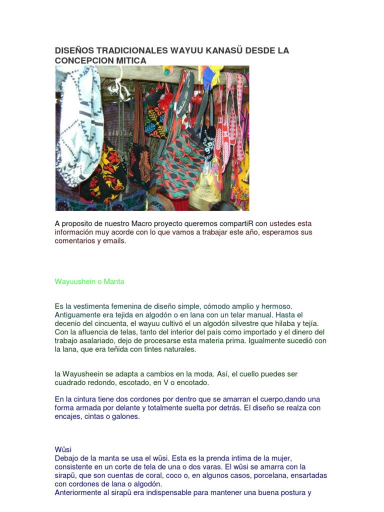 Diseños Kanasü en la Cultura Wayuu | PDF