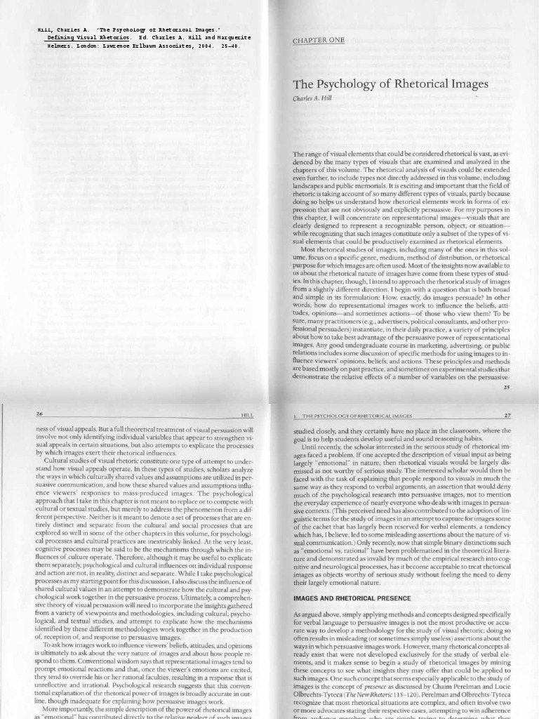 Visual Rhetoric Psychology | PDF