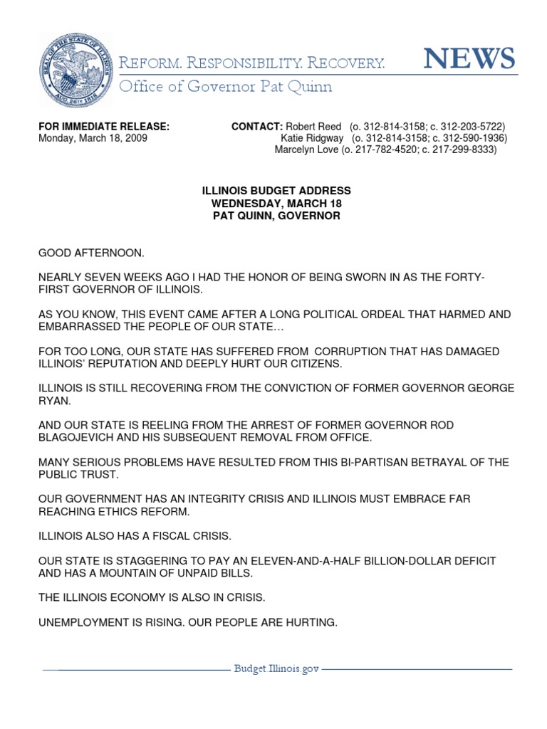R - R - R - Office of Governor Pat Quinn: Eform Esponsibility Ecovery ...