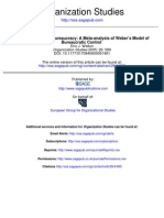 The Persistence of Bureaucracy: A Meta-Analysis of Weber's Model of Bureaucratic Control