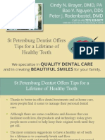 St Petersburg Dentist Offers Tips for a Lifetime of Healthy Teeth