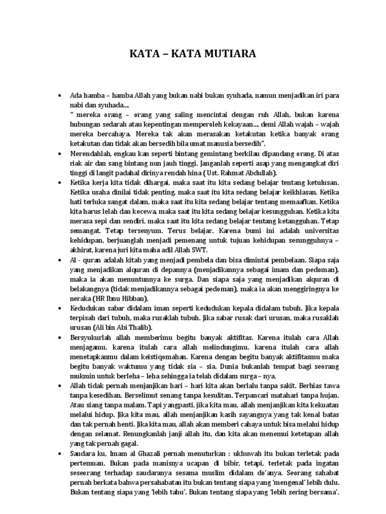 Kata Mutiara Kata Mutiara