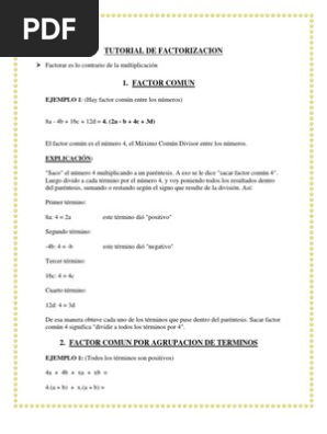 Tutorial De Factorizacion Factorizacion Exponenciacion