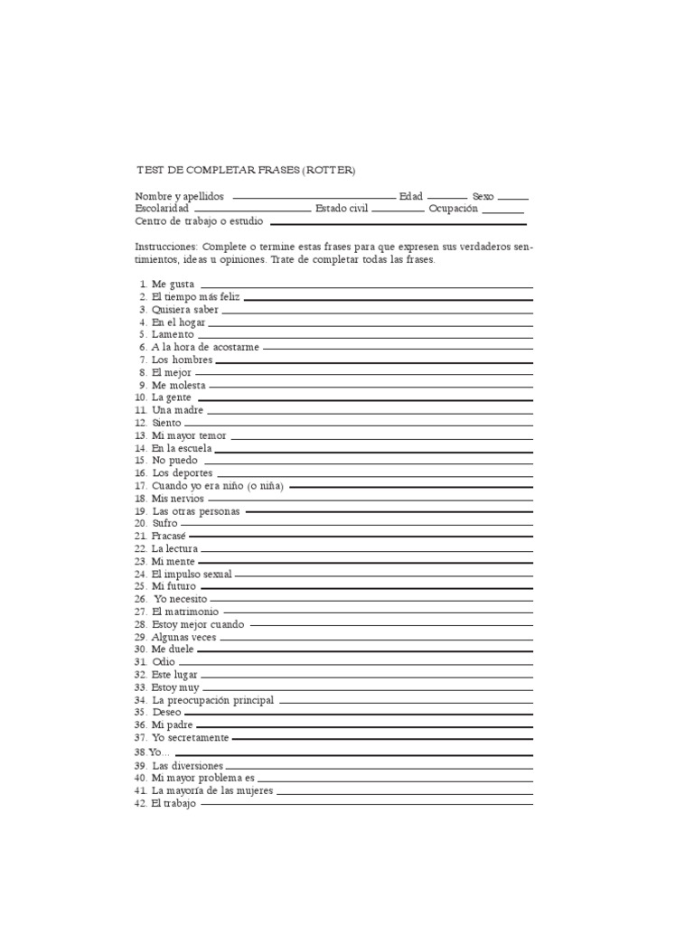 Test de Completar Frases de Rotter(2)
