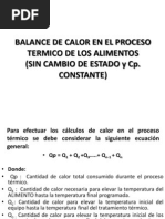 Balance de Calor en El Proceso Termico