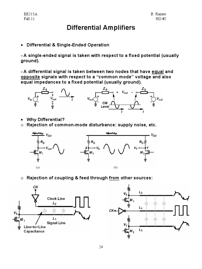 Diff Pairs Behzad Razavi Lecture Notes Field Effect Transistor