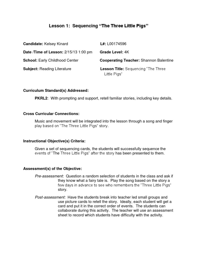Sequencing Activities for Three Little Pigs | PDF | Educational ...
