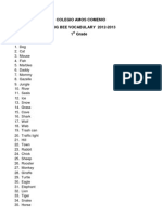 Colegio Amos Comenio Spellig Bee Vocabulary 2012-2013 1 Grade