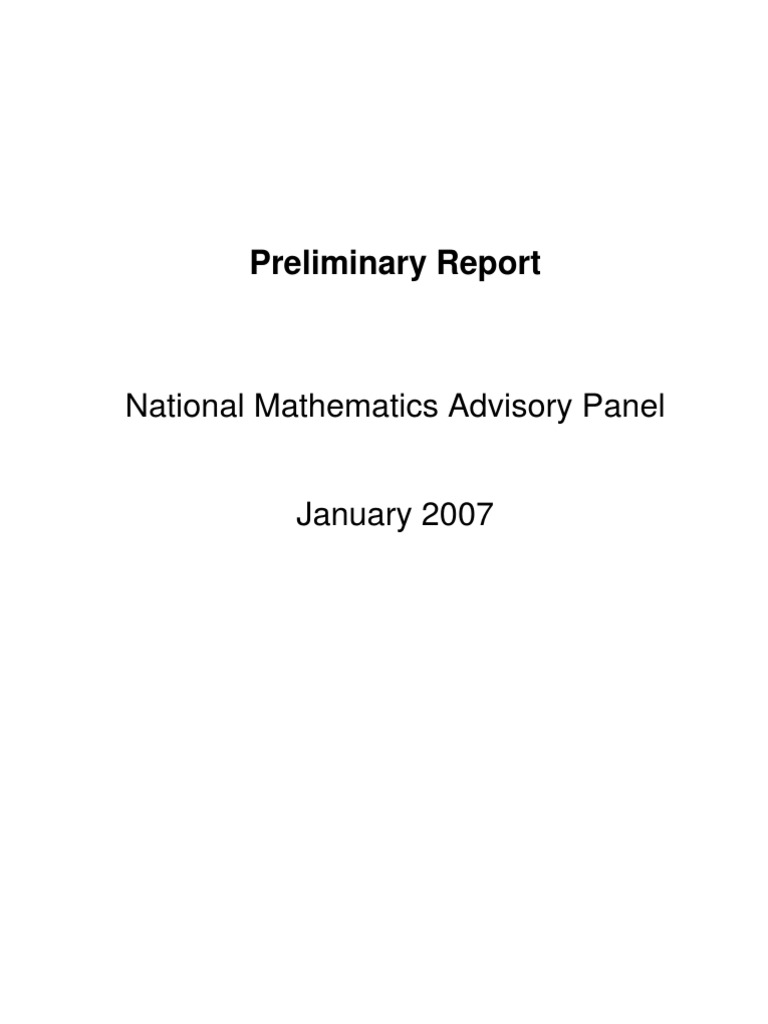 National Math Panel Preliminary Report | PDF | Inquiry Based Learning ...