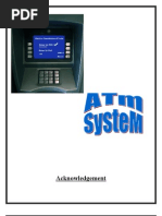 Download Project Report on ATM System by Kumar Siva SN133970440 doc pdf