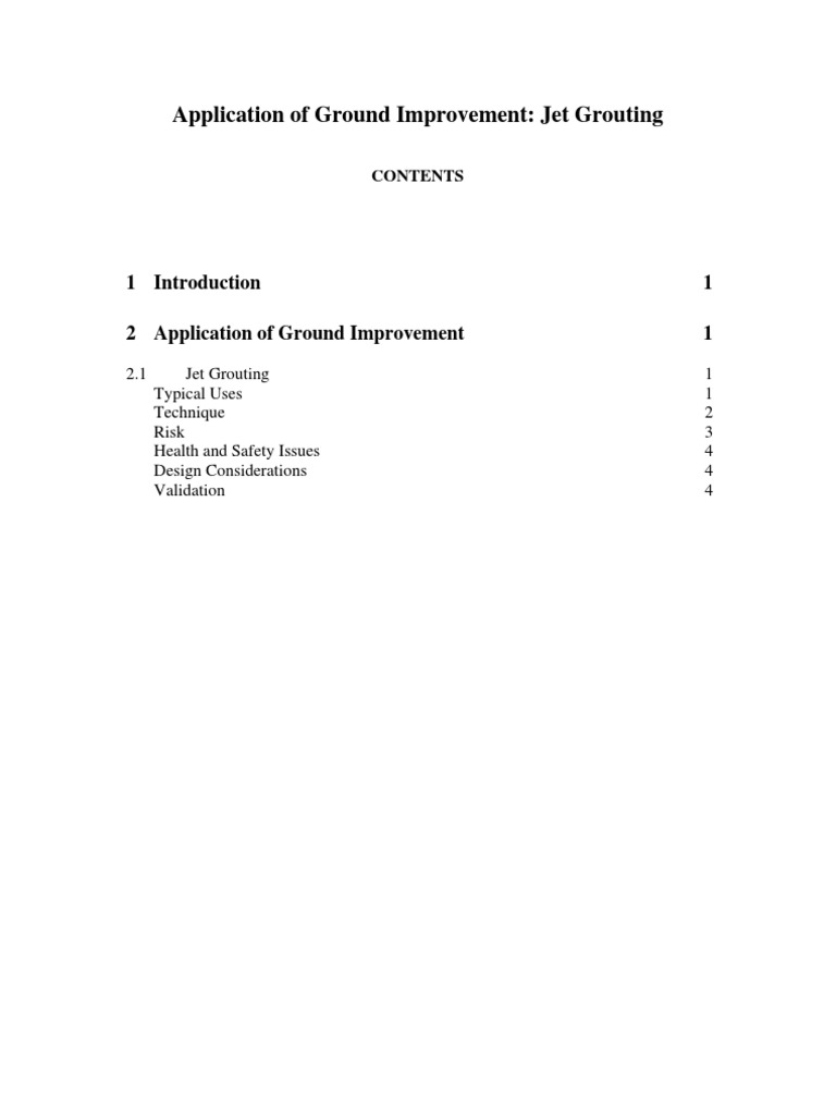 Jet Grouting: Techniques and Applications | PDF | Geotechnical ...