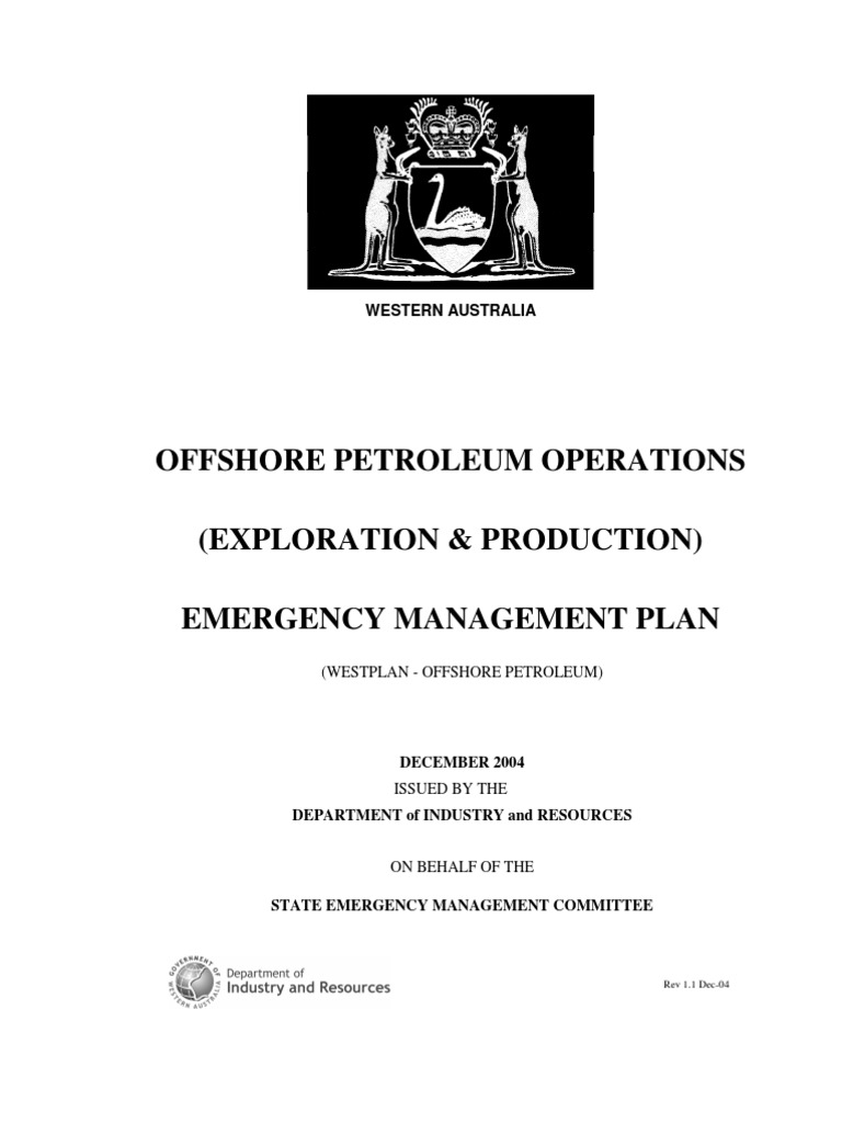 Offshore Petroleum Emergency Plan WA | PDF | Emergency | Offshore Drilling