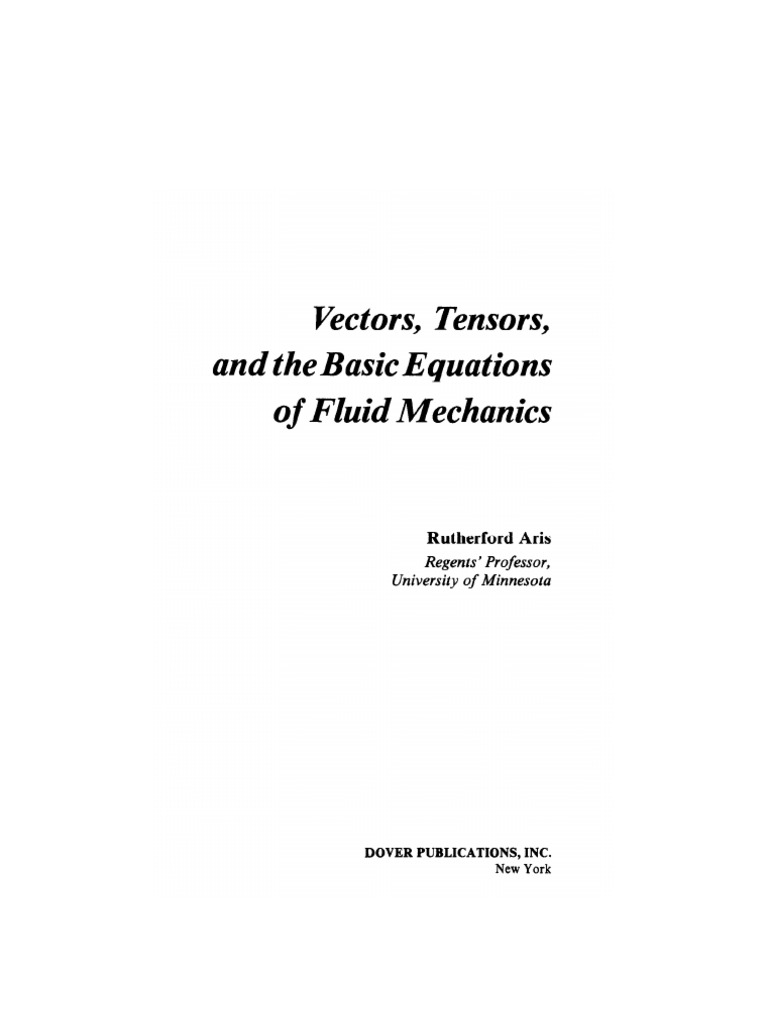 Rutheford aris vectors tensors and the basic equations of fluid