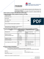 2013 Request For Vaccination Records Form