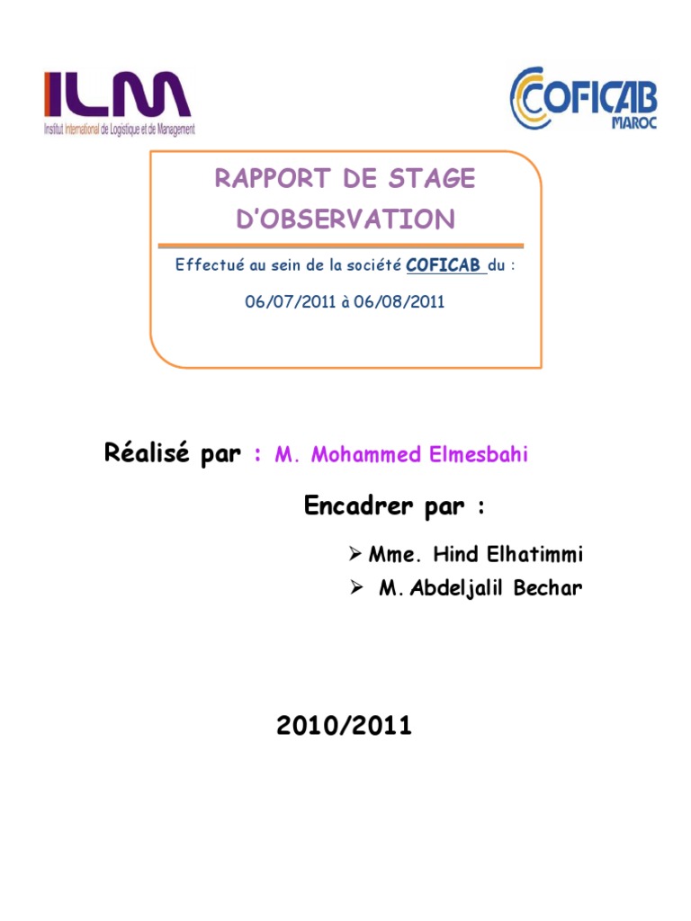 Rapport de Stage Coficab 1 | Ressources humaines ...