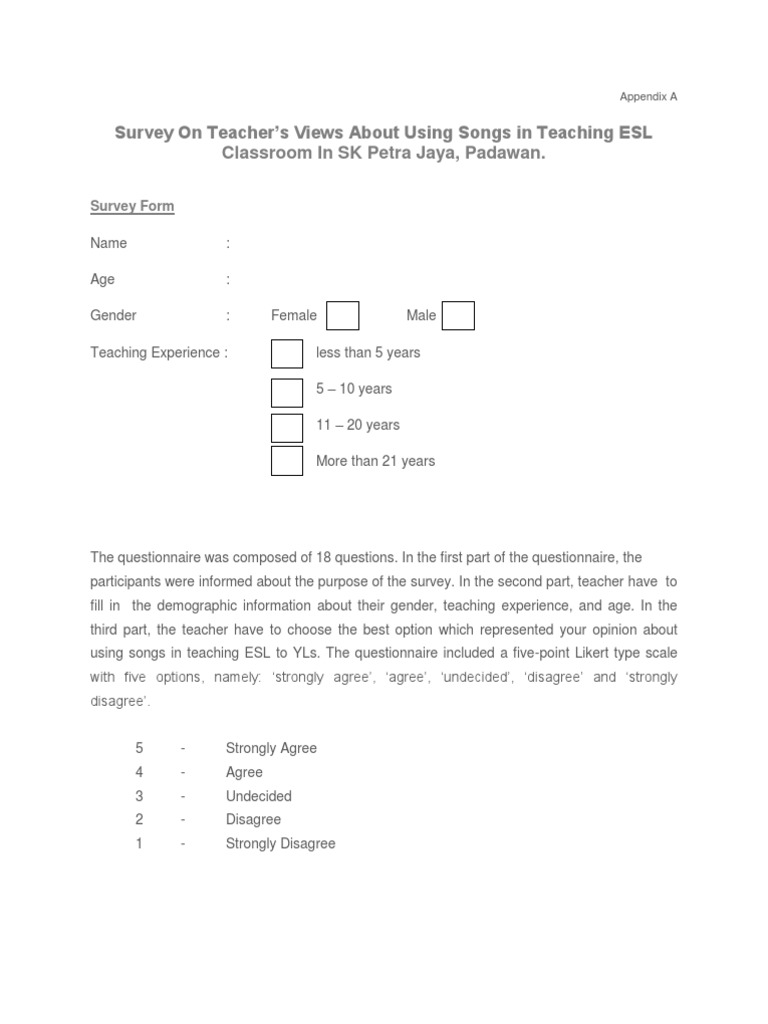Survey Form | PDF