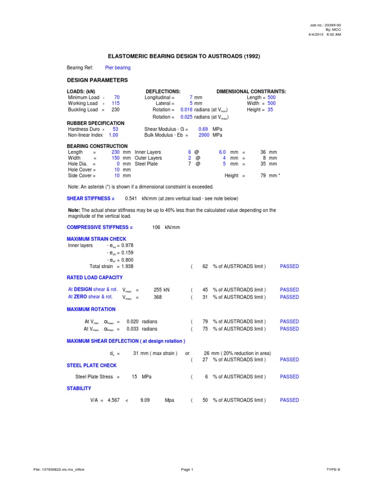 Bridge Bearing Design Pdf
