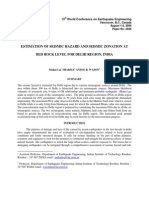 Estimation of Seismic Hazard and Seismic Zonation at Bed Rock Level For Delhi Region, India