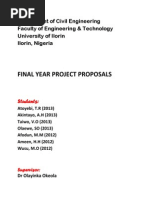 Final Year Project Proposals