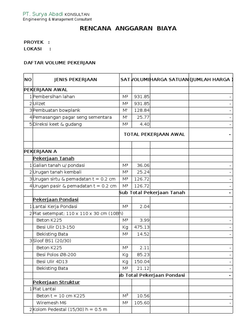 Contoh BQ | PDF