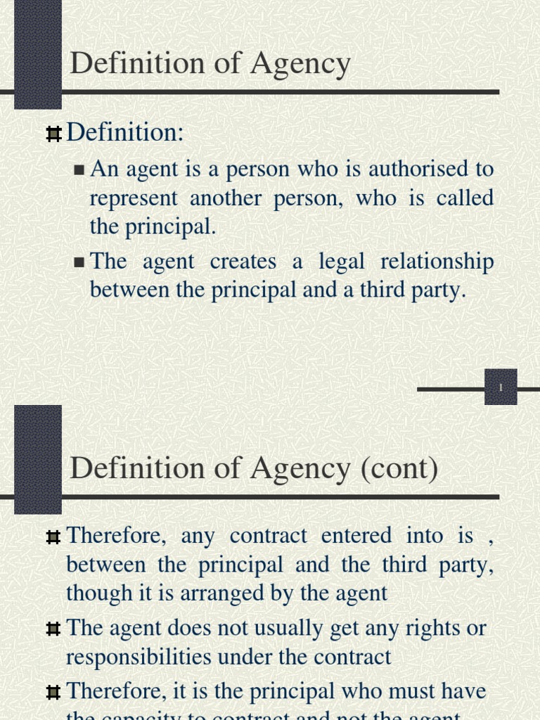 Contract of Agency Law Of Agency Private Law