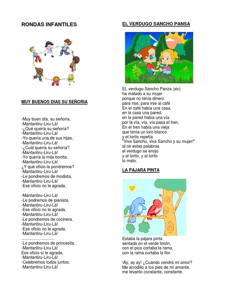 Rondas Infantiles Alimentos Ocio