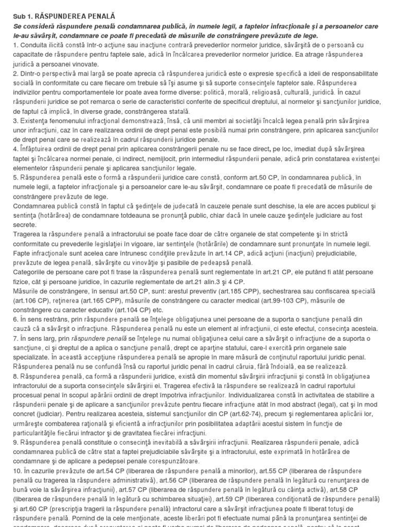 Raspunderea Penala | PDF