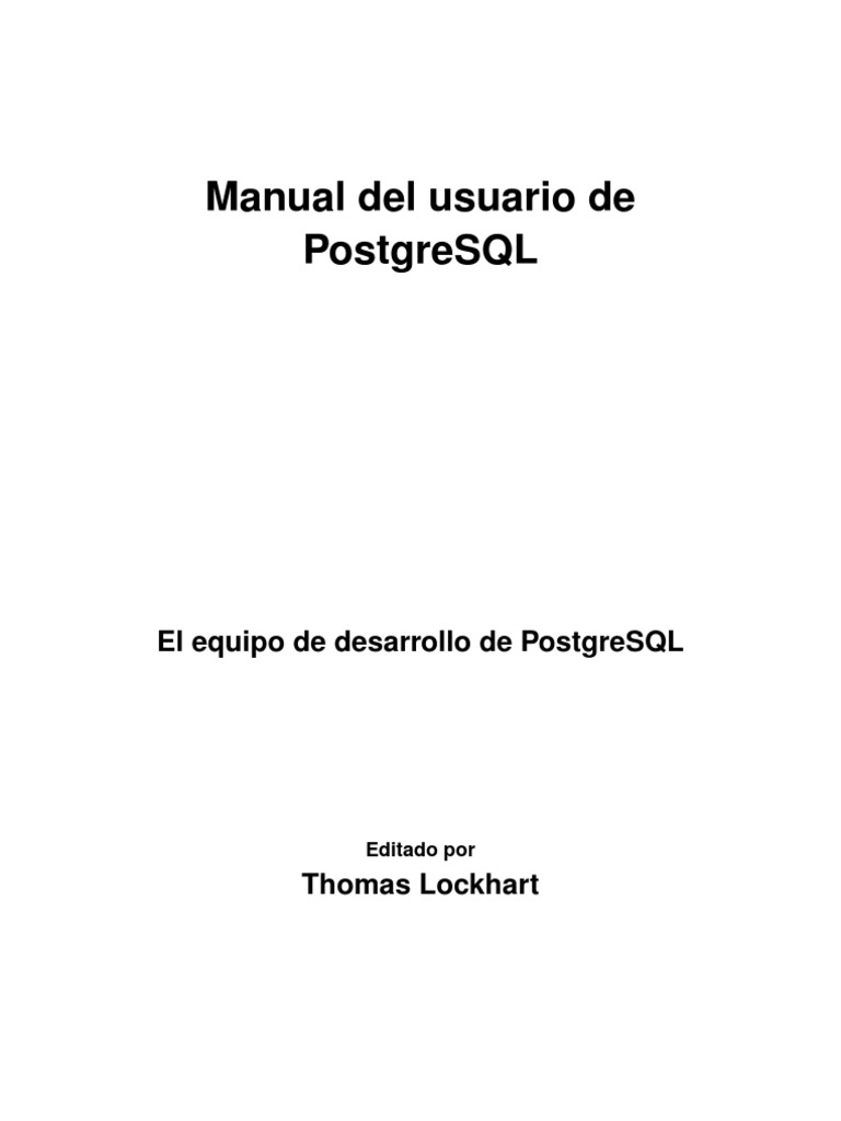Manual de PostgreSQL | PDF | Postgre Sql | Ciencias de la Computación