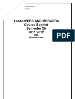 Takeovers and Mergers Course Booklet 2011 2012