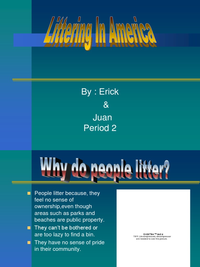 Littering in America PDF Waste Pollution