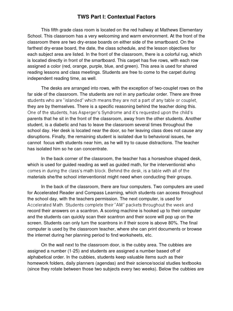 Fifth Grade Classroom Overview | PDF | Classroom | Teachers