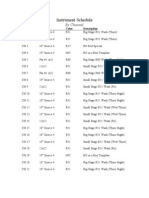 Sample Instrument Schedule