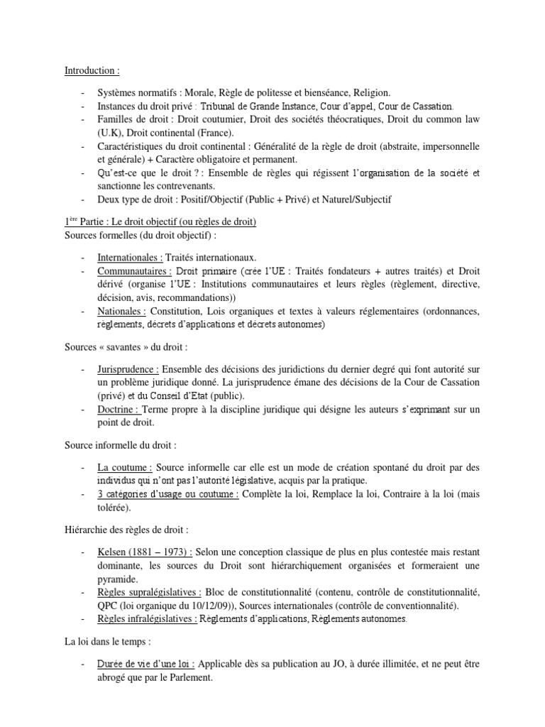 fiche revision droit prive droit statutaire patrimoine finance