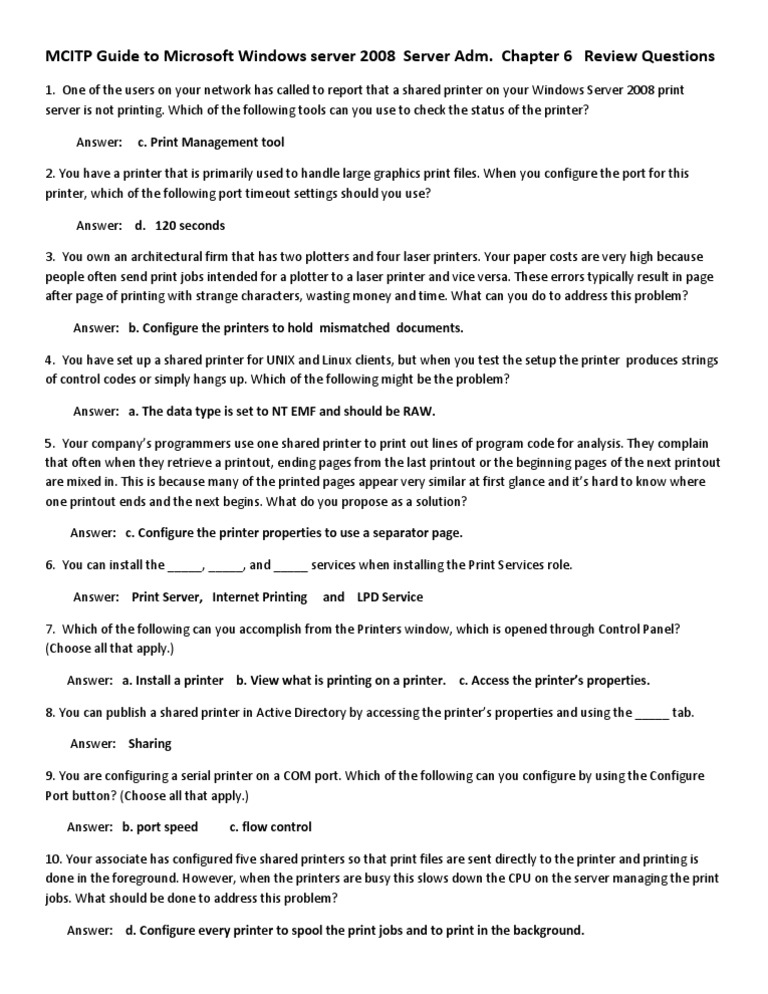 Print Management in Windows Server 2008 | PDF | Printer (Computing ...
