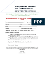 Registration Form, Downtown Throwdown 2013