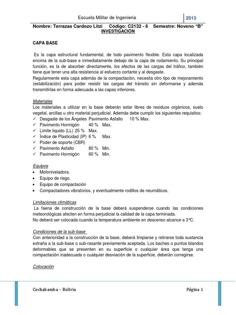 Capa Base y Subbase en Pavimentos | PDF | Neumático | Agua