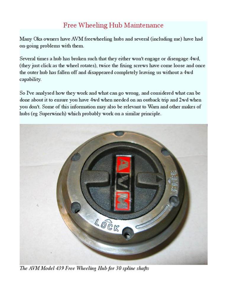 Preventing Free Wheeling Hub Failure Strategies for Maintaining 4WD