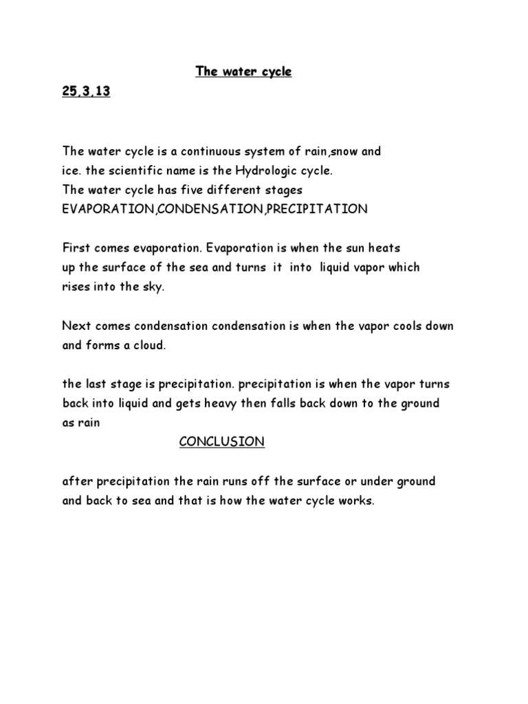Water Cycle Explained: Key Stages | PDF