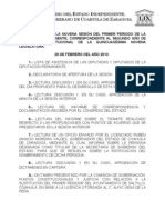 Documentos Registrados para la Sesión del día 20 de febrero de 2013