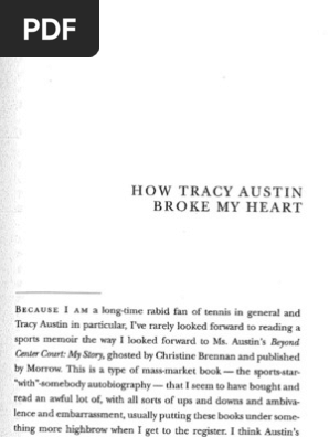 How Tracy Austin Broke My Heart David Foster Wallace
