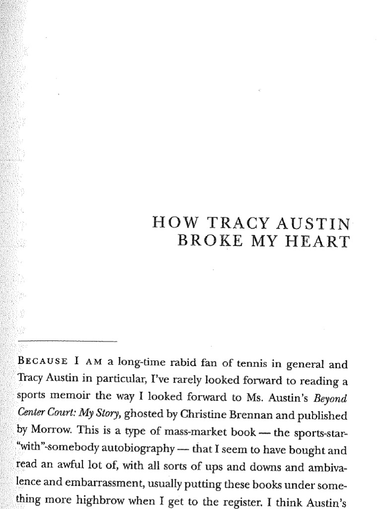 How Tracy Austin Broke My Heart David Foster Wallace PDF