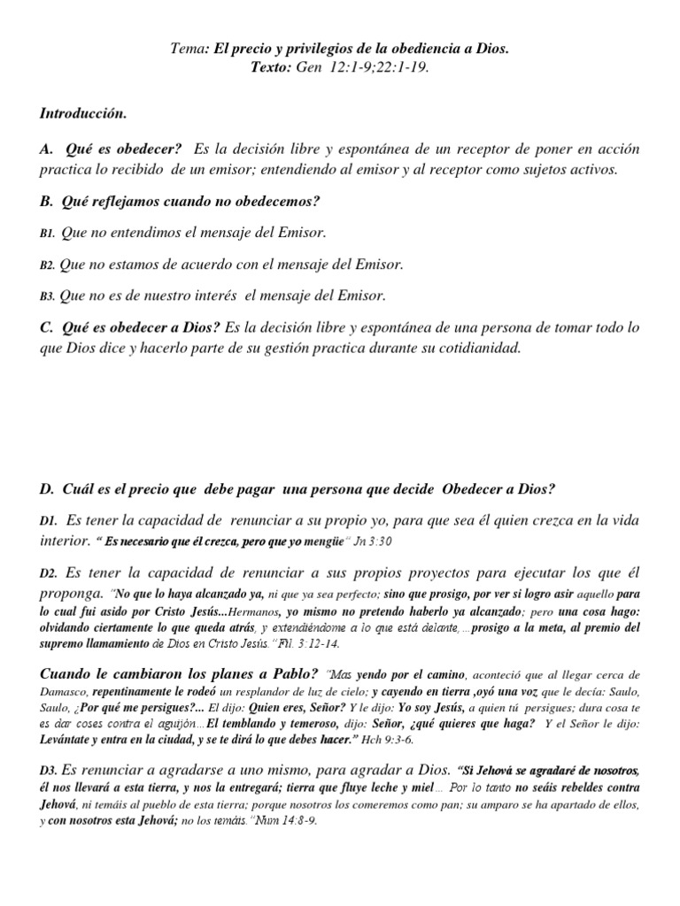 La Obediencia de Abraham a Dios | PDF | Pablo el apóstol | Teología