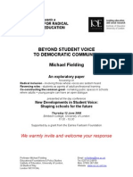 Michael Fielding - Beyond Student Voice To Democratic Community (Esmee Fairbairn Paper - 12 June 08)