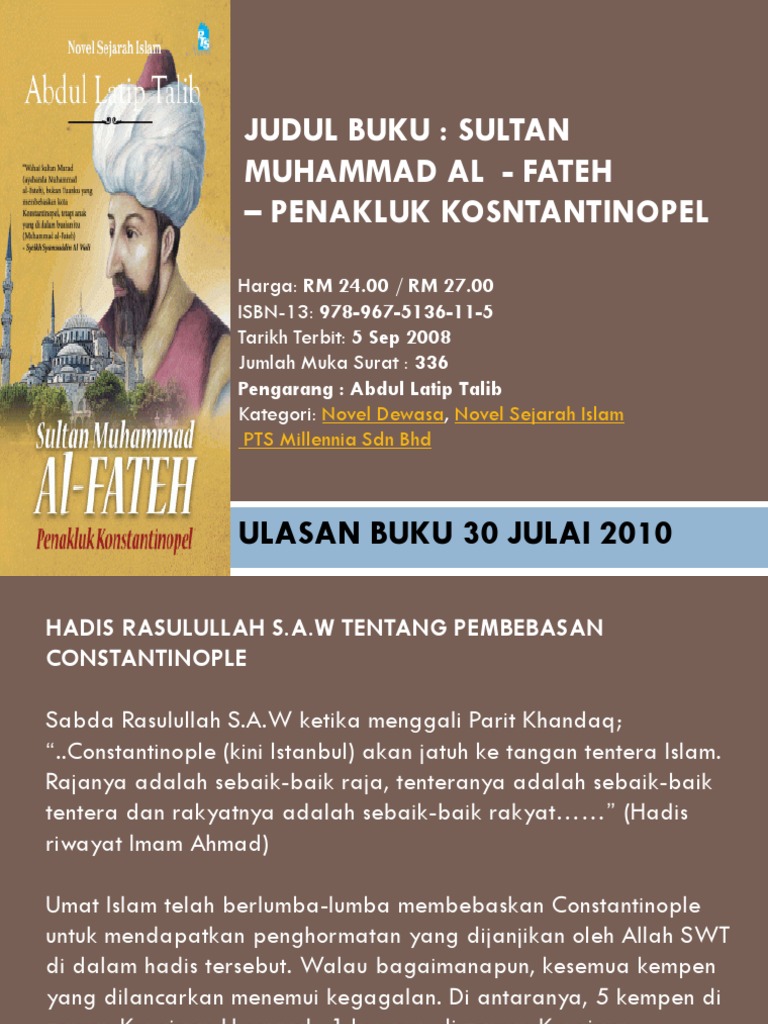 Sultan Muhammad Al Fateh Penakluk Kosntantinopel Pdf