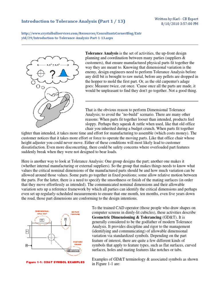 Tolerance Analysis Using Worst Case Approach | PDF | Standard Deviation ...