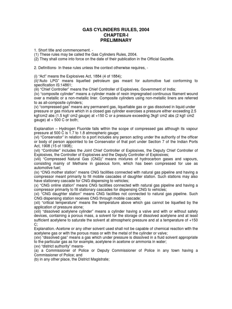 Gas Cylinder Rules2004 PDF Liquefied Petroleum Gas Natural Gas