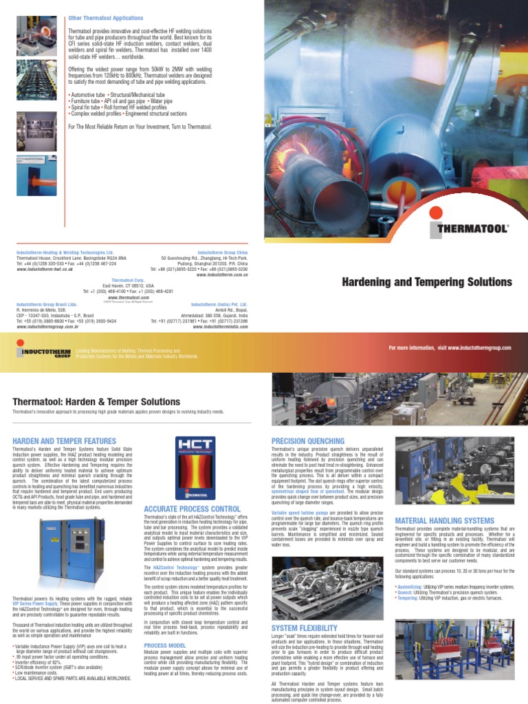 Hardening and Tempering Solutions: Other Thermatool Applications | PDF