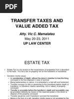Download PHILIPPINE TRANSFER TAXES AND VALUE ADDED TAX-2011ppt by Chris Rivero SN134164004 doc pdf